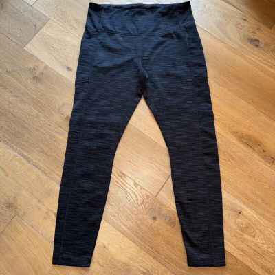 Mondetta Ladies Active Leggings With Side Pockets Grey And Black Size Large